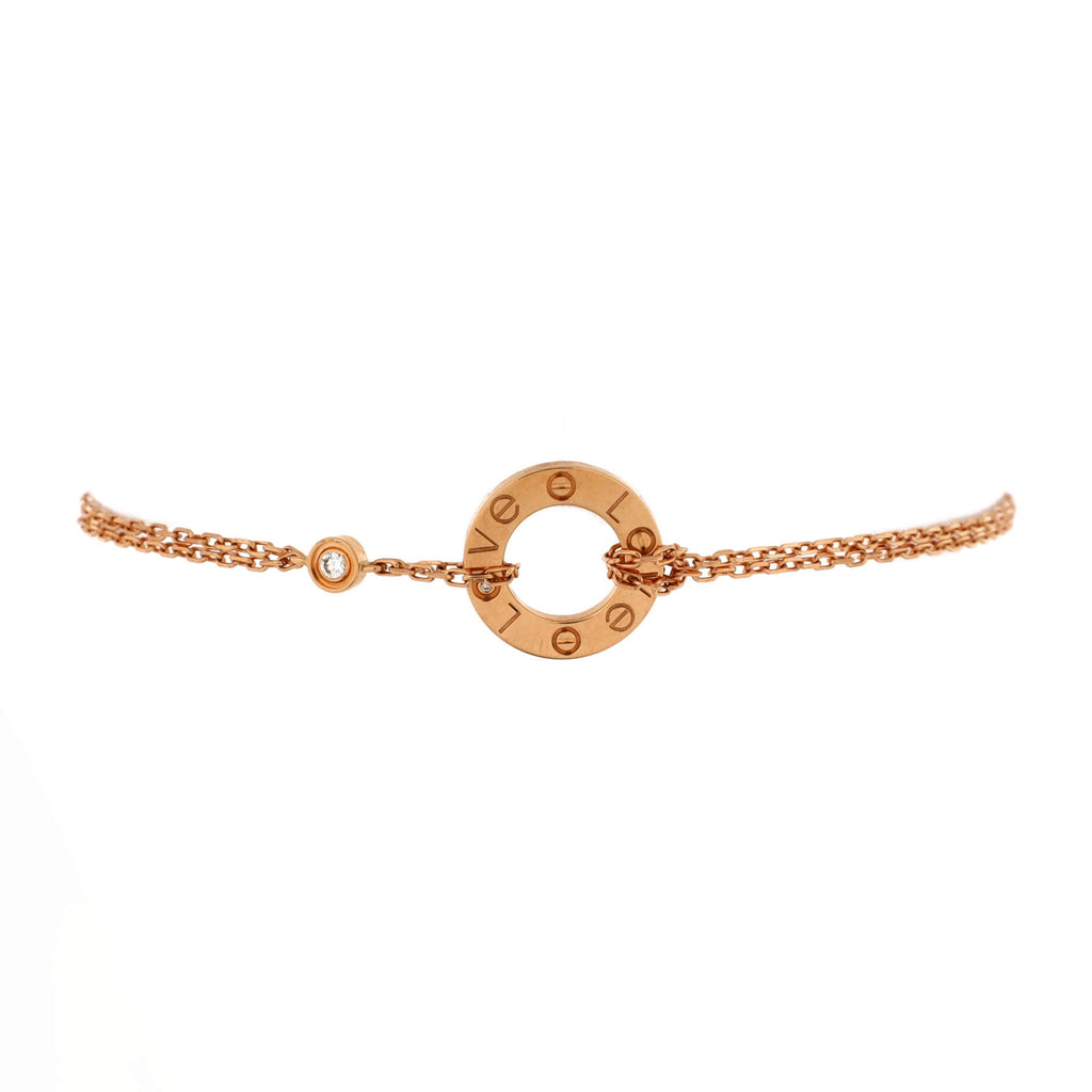 2 Diamonds Love Bracelet 18K Rose Gold with Diamonds