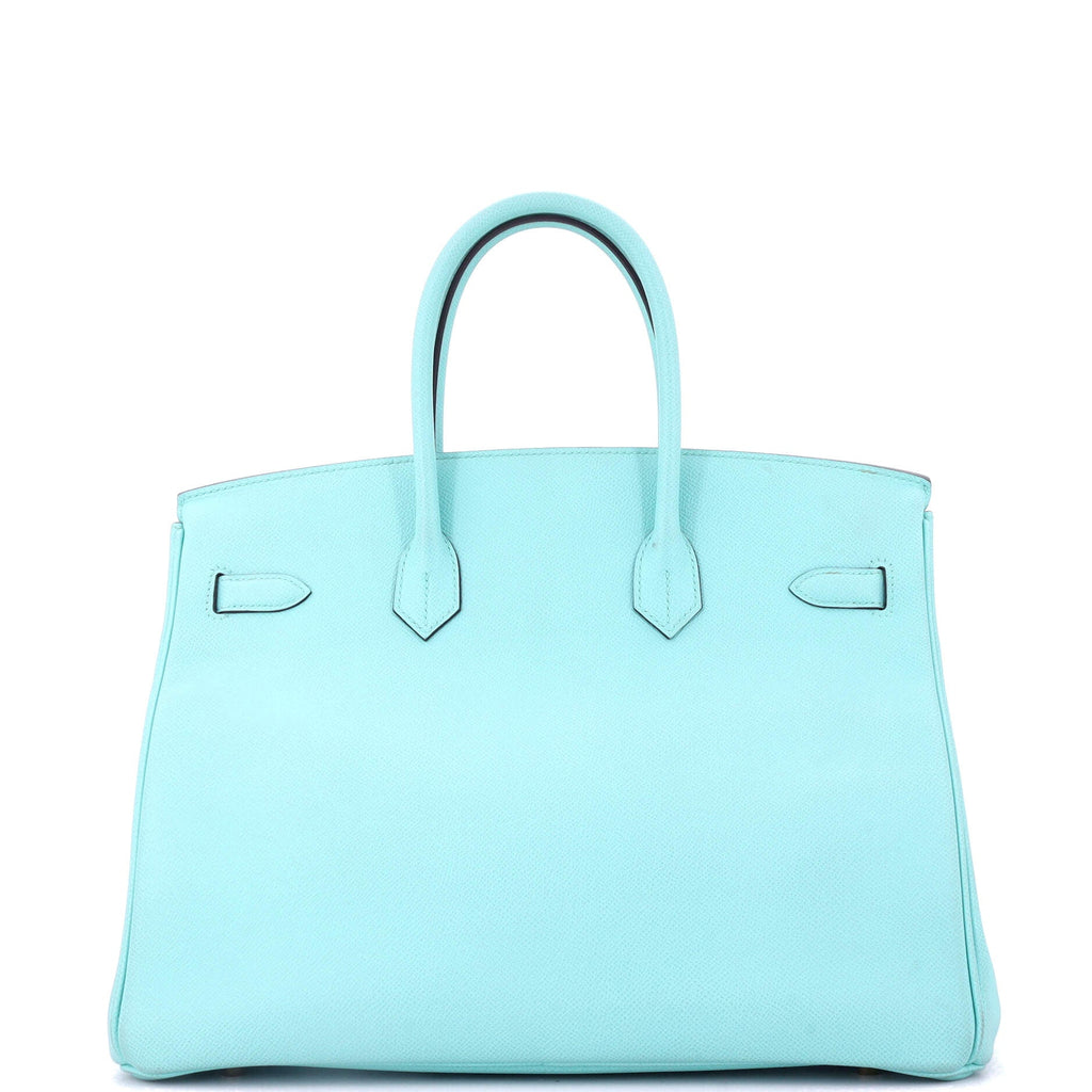 Birkin Handbag Bleu Atoll Epsom with Gold Hardware 35
