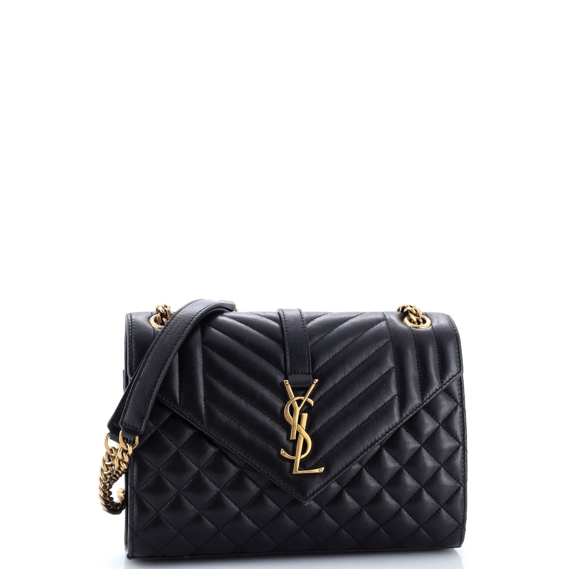 Classic Monogram Envelope Satchel Mixed Matelasse Leather Medium