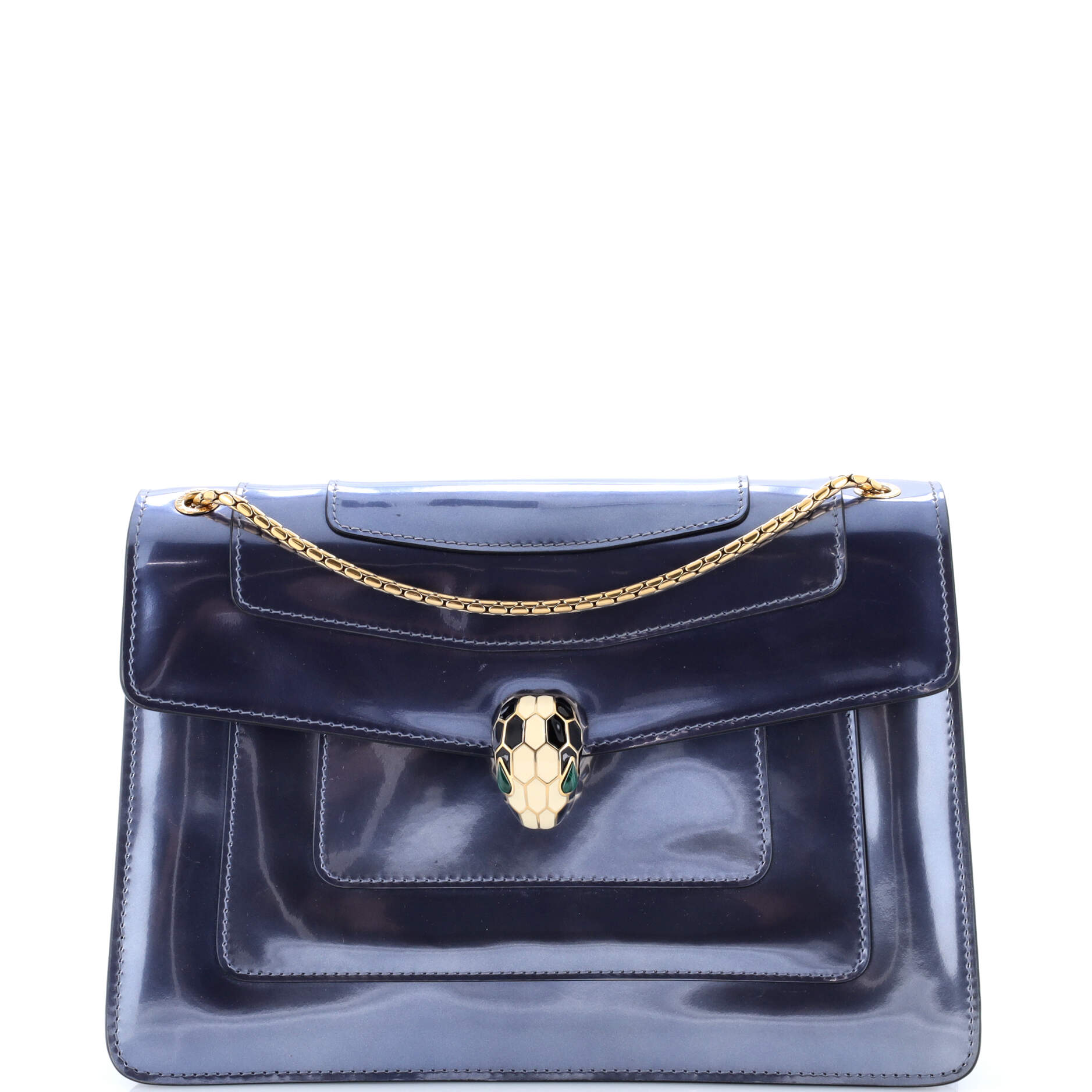 Serpenti Forever Shoulder Bag Metallic Leather Medium