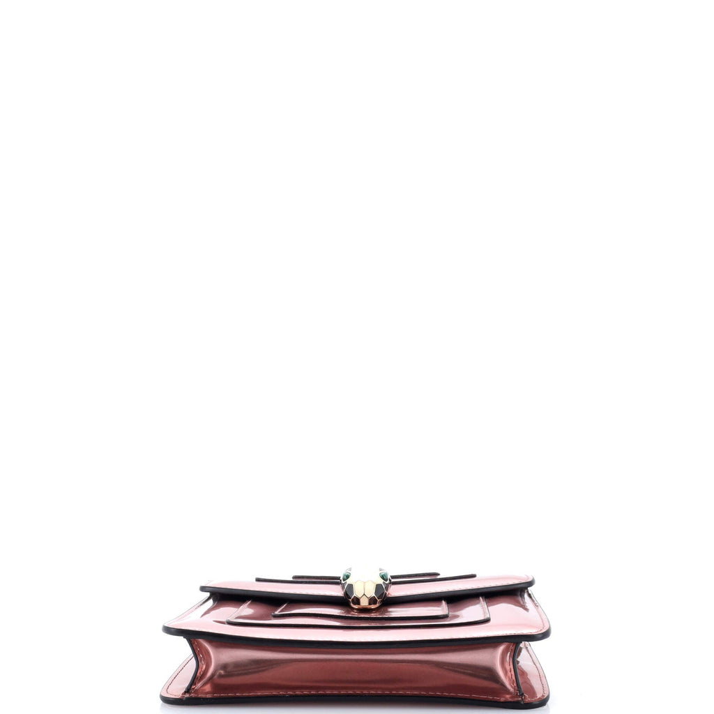 Serpenti Forever Square Shoulder Bag Metallic Leather Small