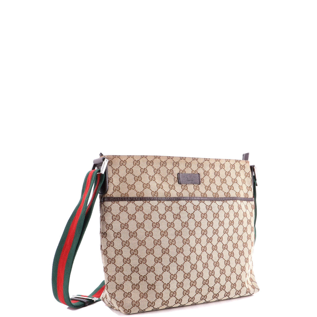 Front Pocket Web Messenger GG Canvas Medium
