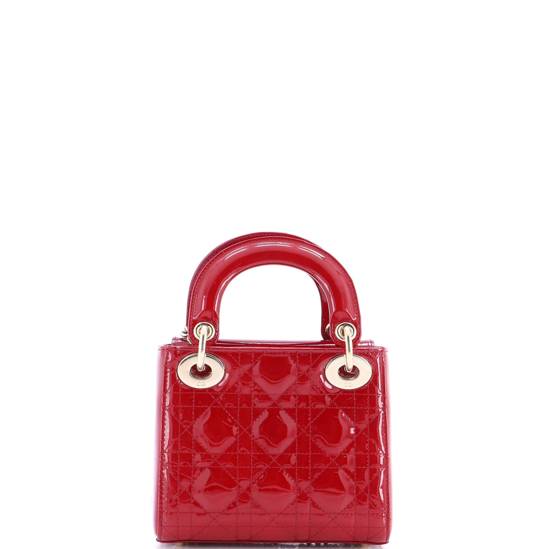 Lady Dior Chain Bag Cannage Quilt Patent Mini