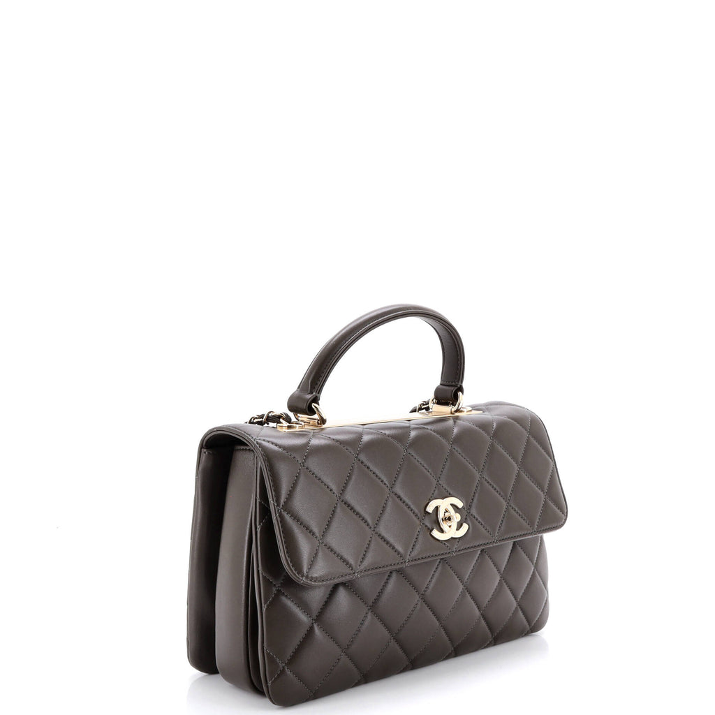 Trendy CC Top Handle Bag Quilted Lambskin Medium