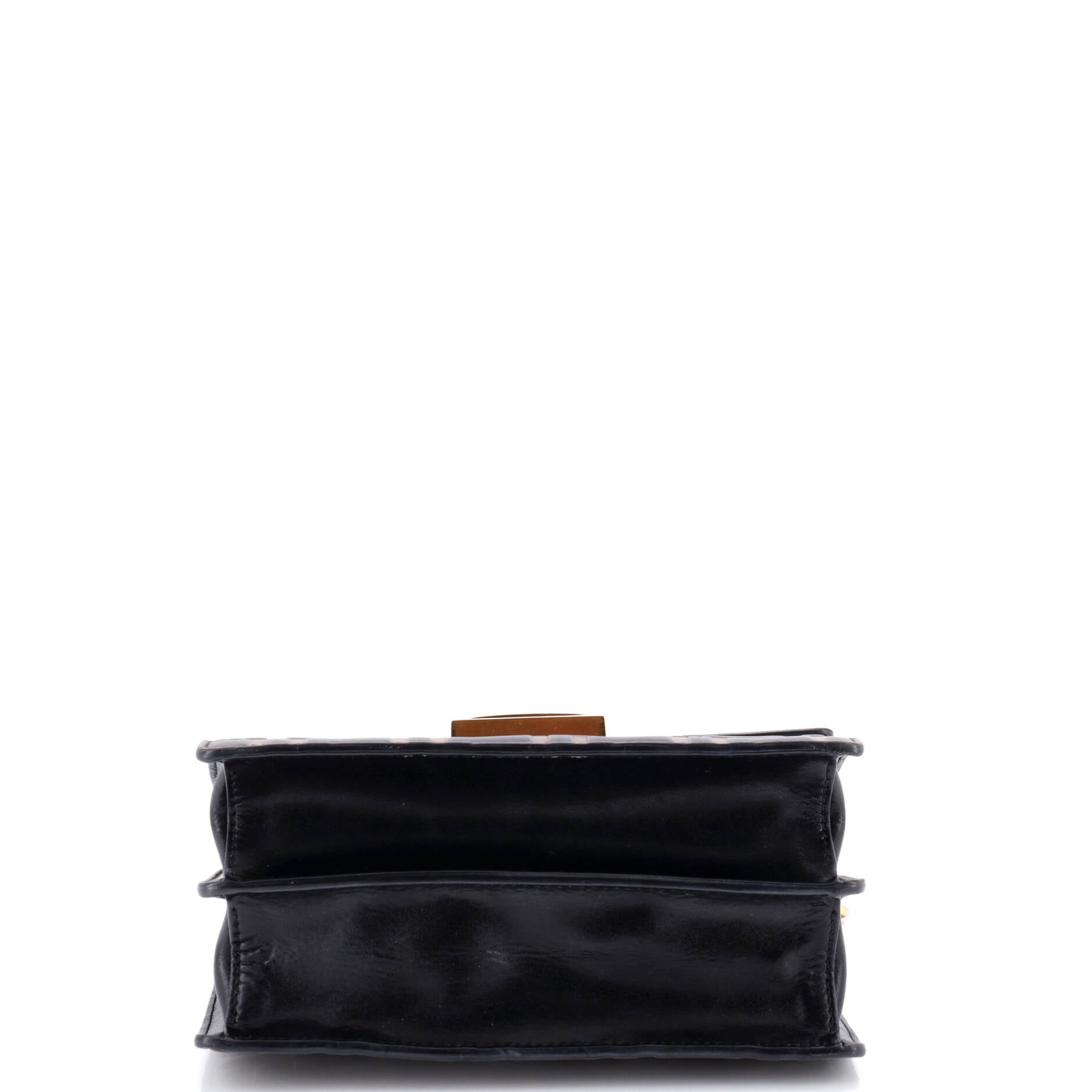 Kan U Shoulder Bag Zucca Embossed Leather Small