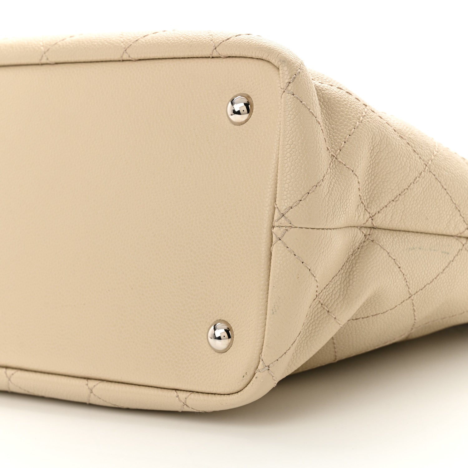 Grained Calfskin Large Fever Shopping Tote Beige