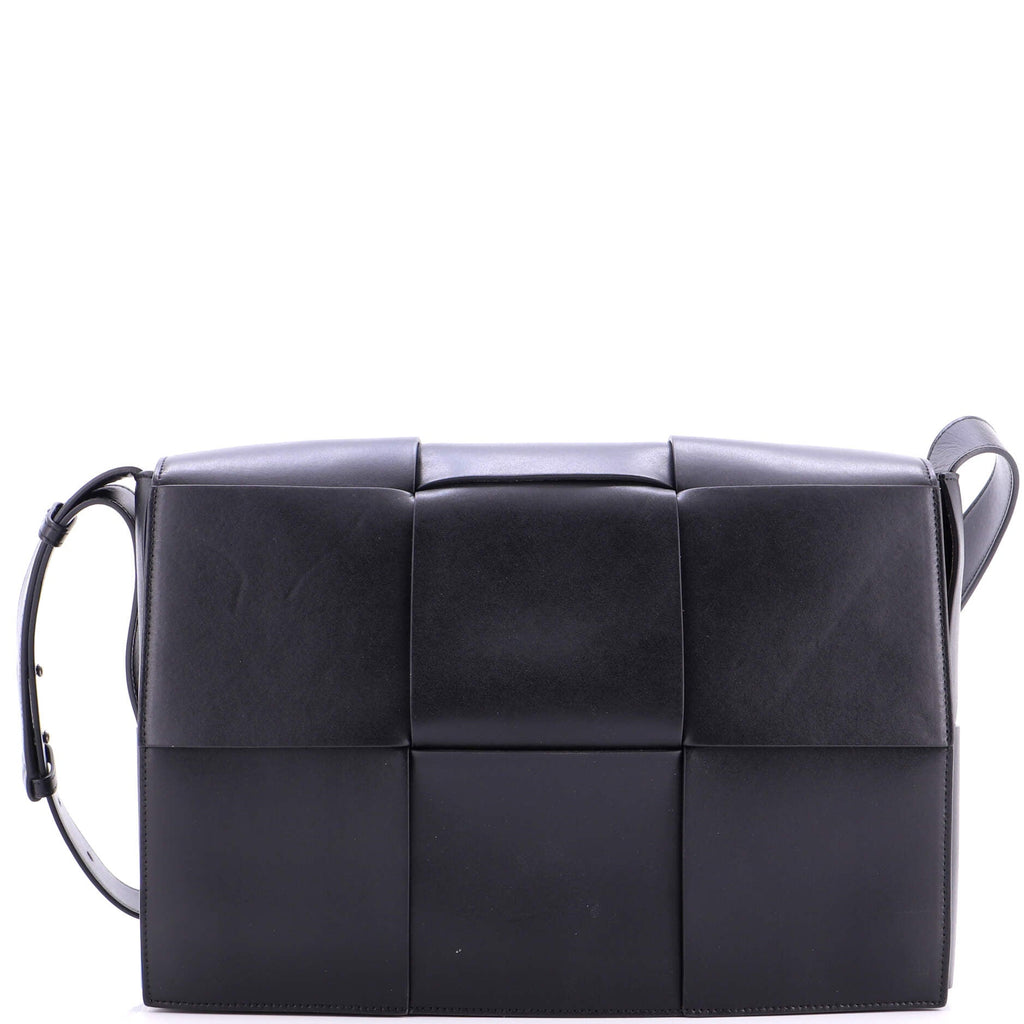 Cassette Crossbody Bag Maxi Intrecciato Leather Large