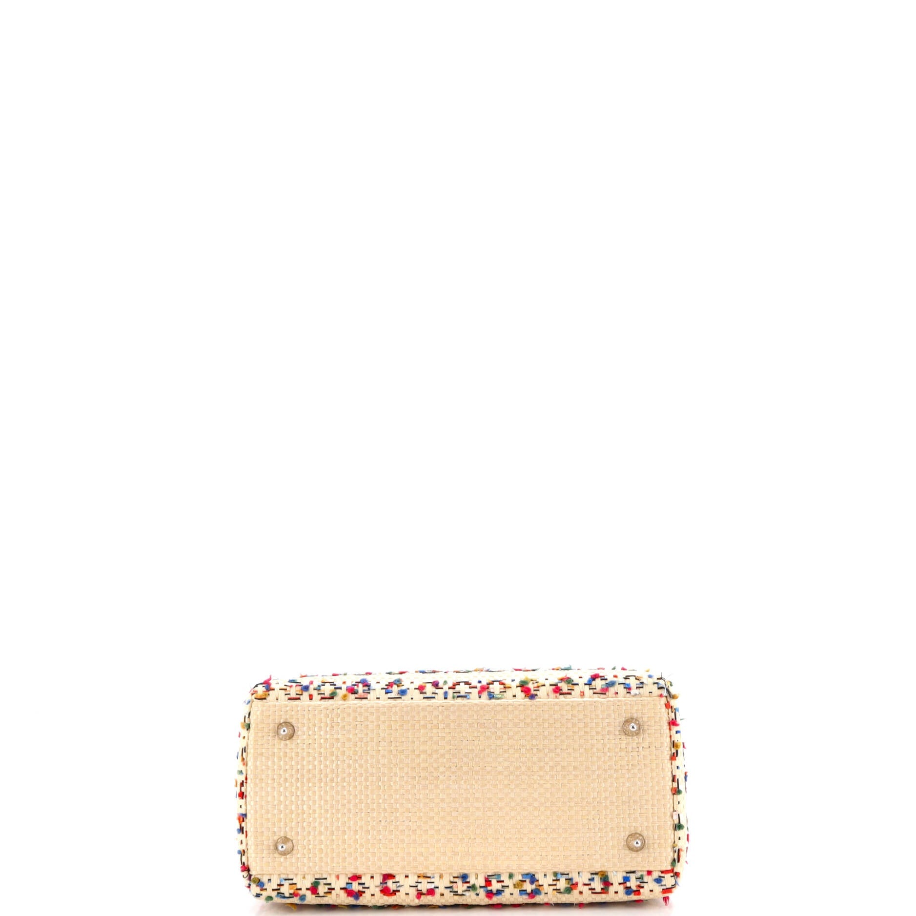 Lady Dior Bag Woven Raffia with Tweed and Leather Medium