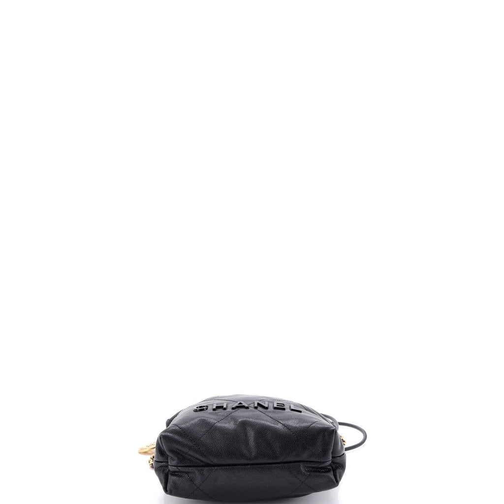 22 Chain Hobo Quilted Caviar Mini