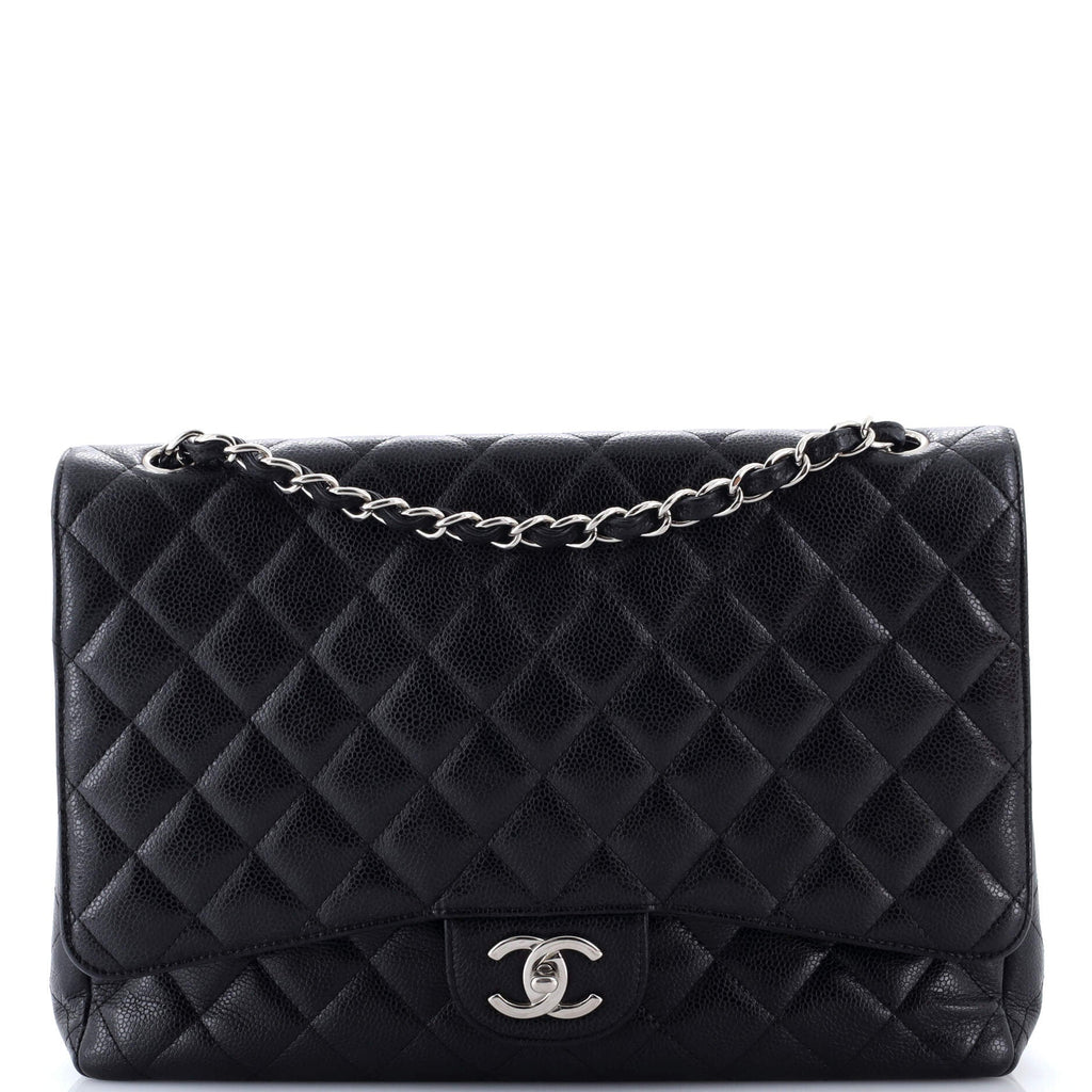 Classic Double Flap Bag Quilted Caviar Maxi