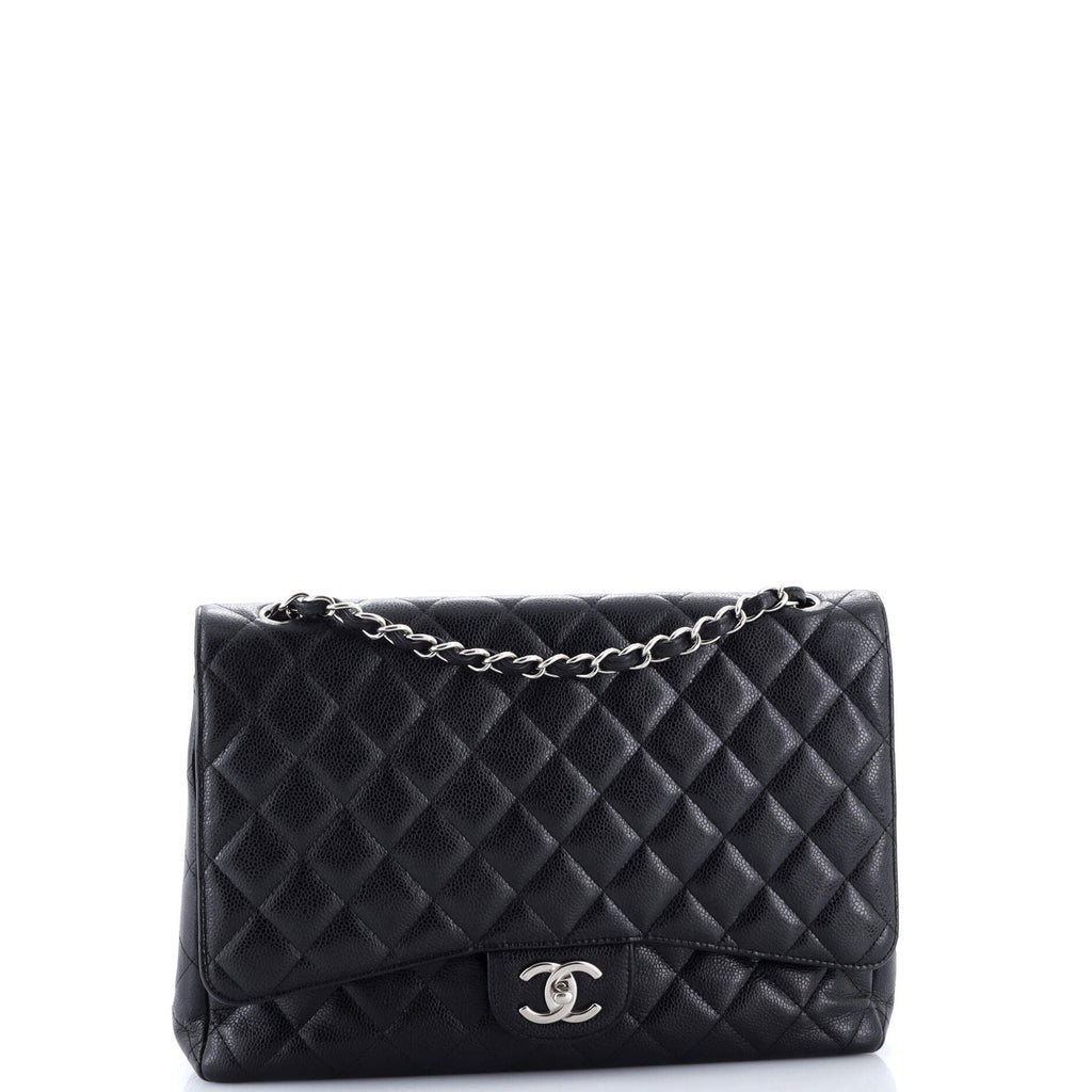 Classic Double Flap Bag Quilted Caviar Maxi