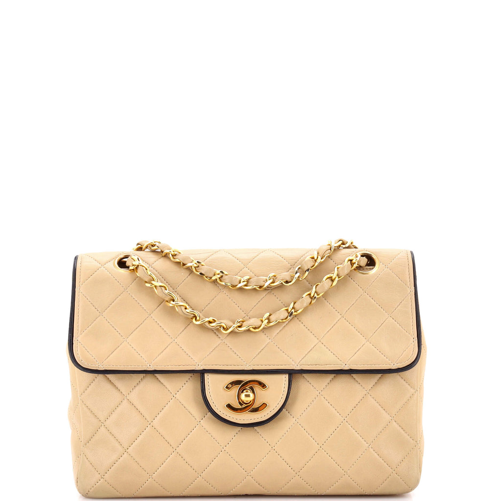 Vintage Square Classic Flap Bag Quilted Lambskin Small
