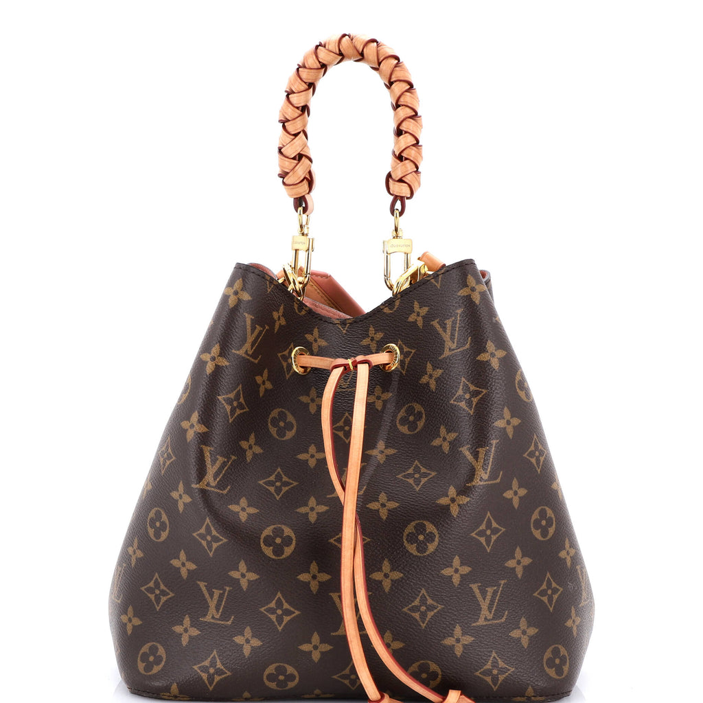 Braided Handle NeoNoe Handbag Monogram Canvas with Leather MM
