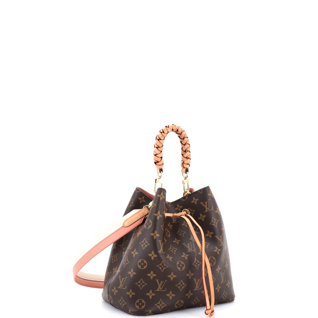 Braided Handle NeoNoe Handbag Monogram Canvas with Leather MM