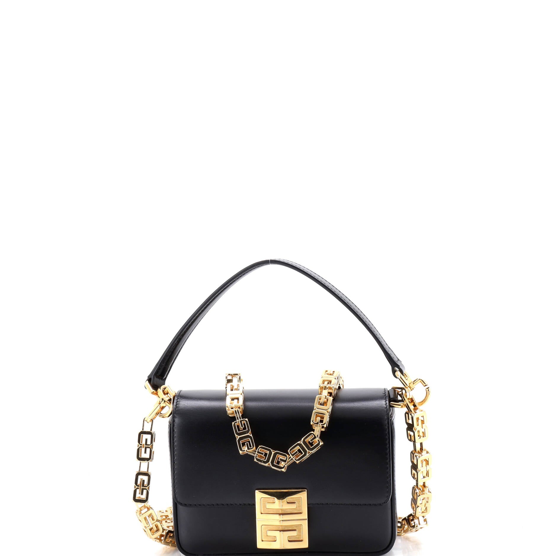 4G Cube Chain Top Handle Bag Leather Small