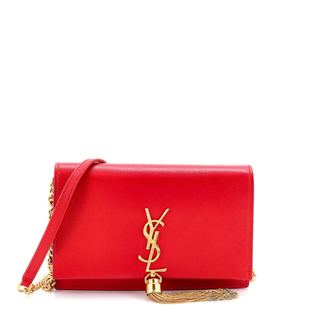 Classic Monogram Tassel Crossbody Bag Grainy Leather Small