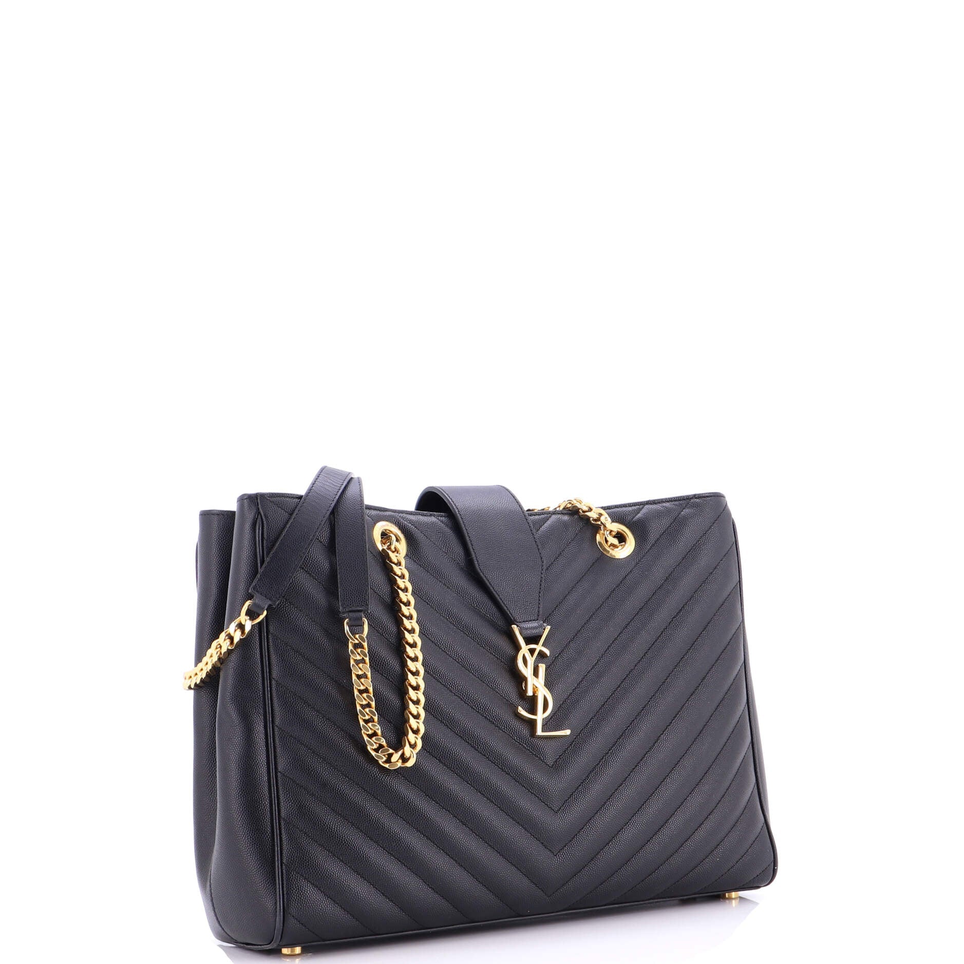 Classic Monogram Shopper Matelasse Chevron Leather Large