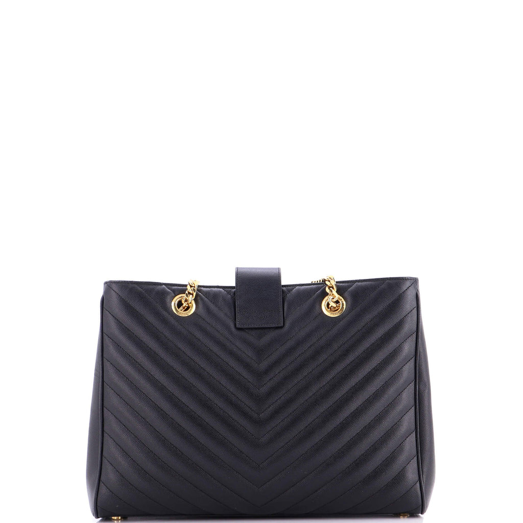 Classic Monogram Shopper Matelasse Chevron Leather Large