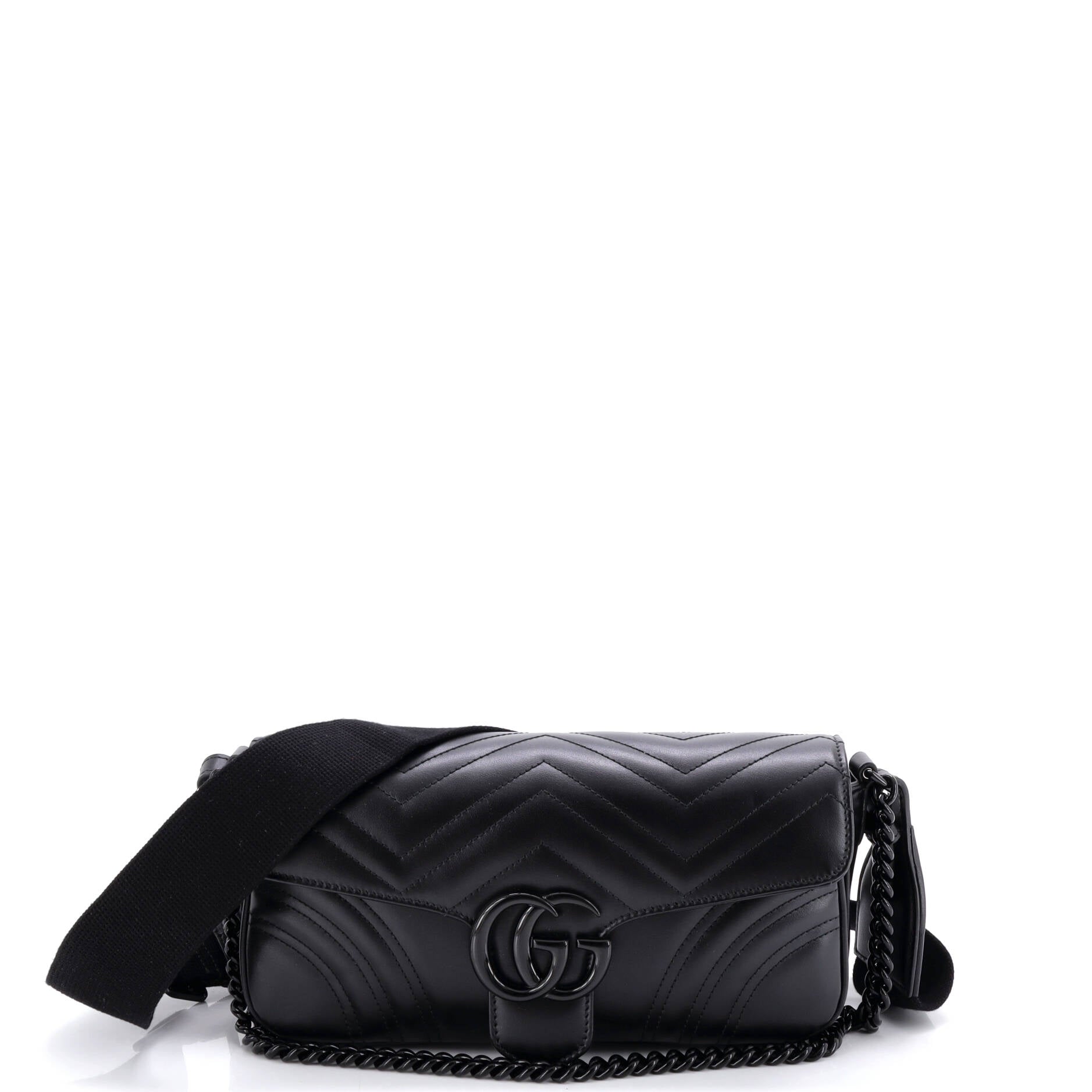 GG Marmont Monochrome Flap Bag Matelasse Leather Medium