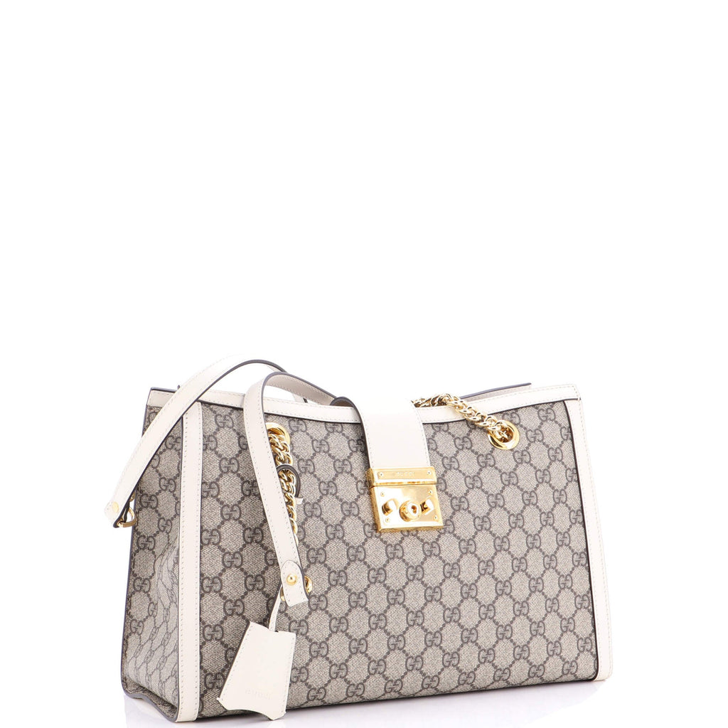 Padlock Chain Tote GG Coated Canvas with Leather Medium