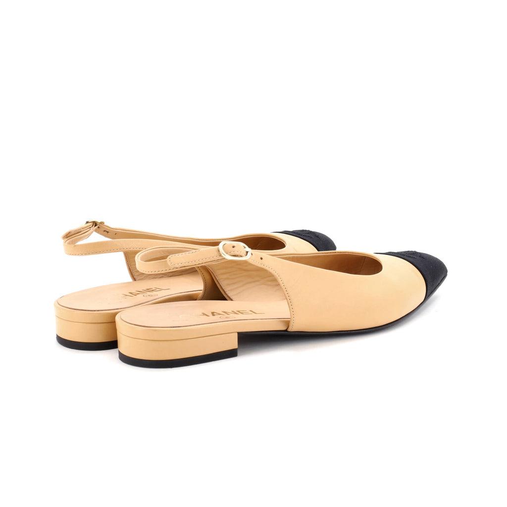Women's Cap Toe CC Slingback Flats Leather