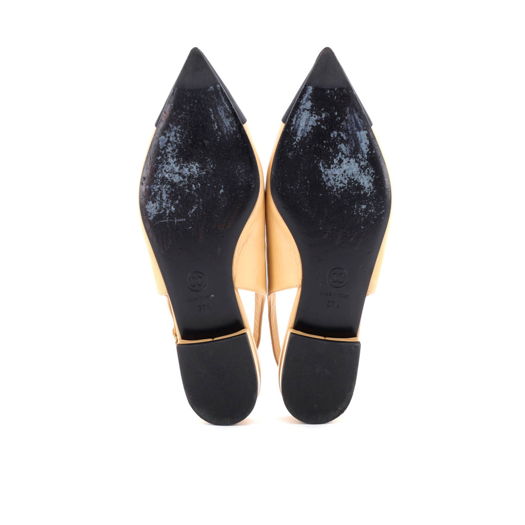 Women's Cap Toe CC Slingback Flats Leather