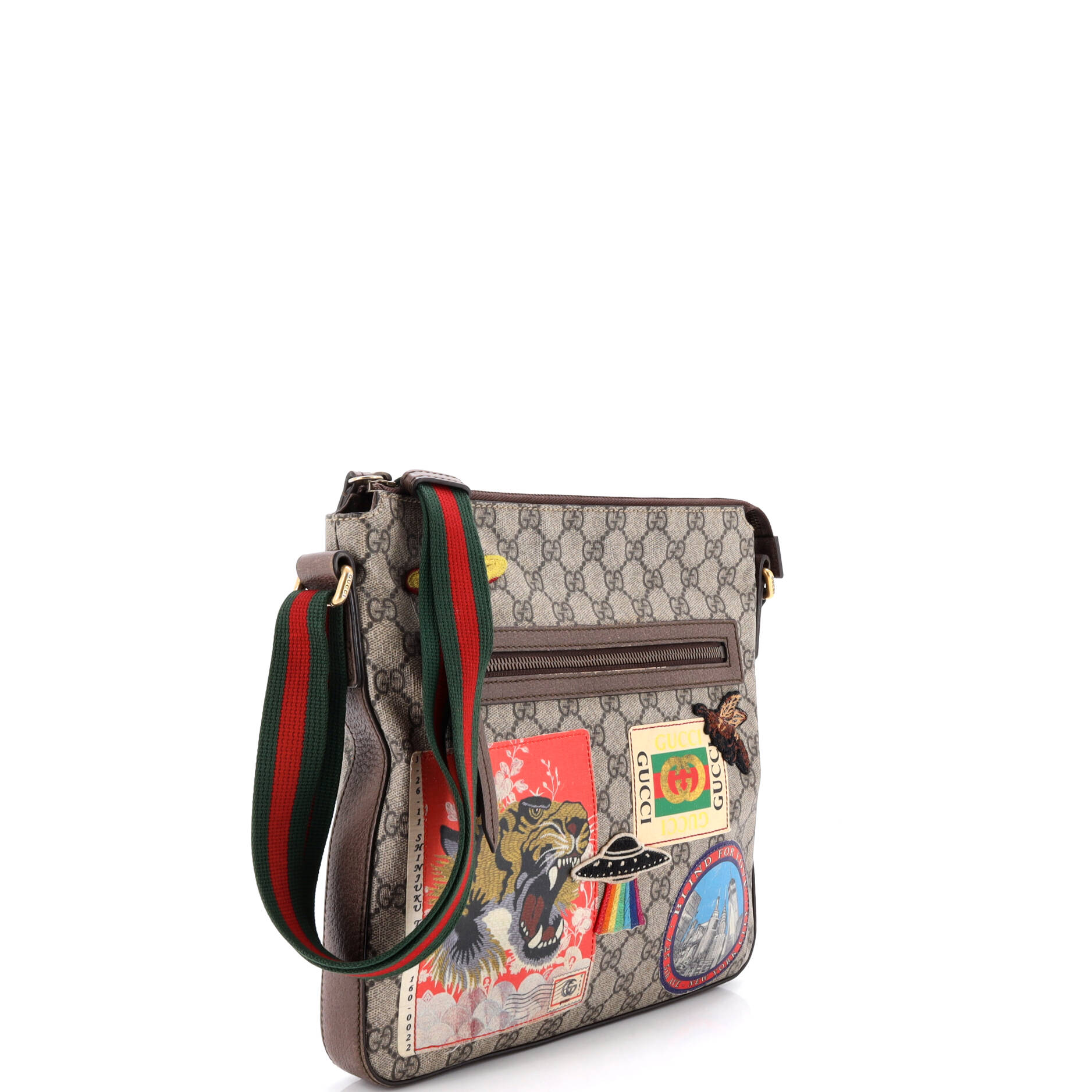 Courrier Zip Messenger GG Coated Canvas with Applique Medium