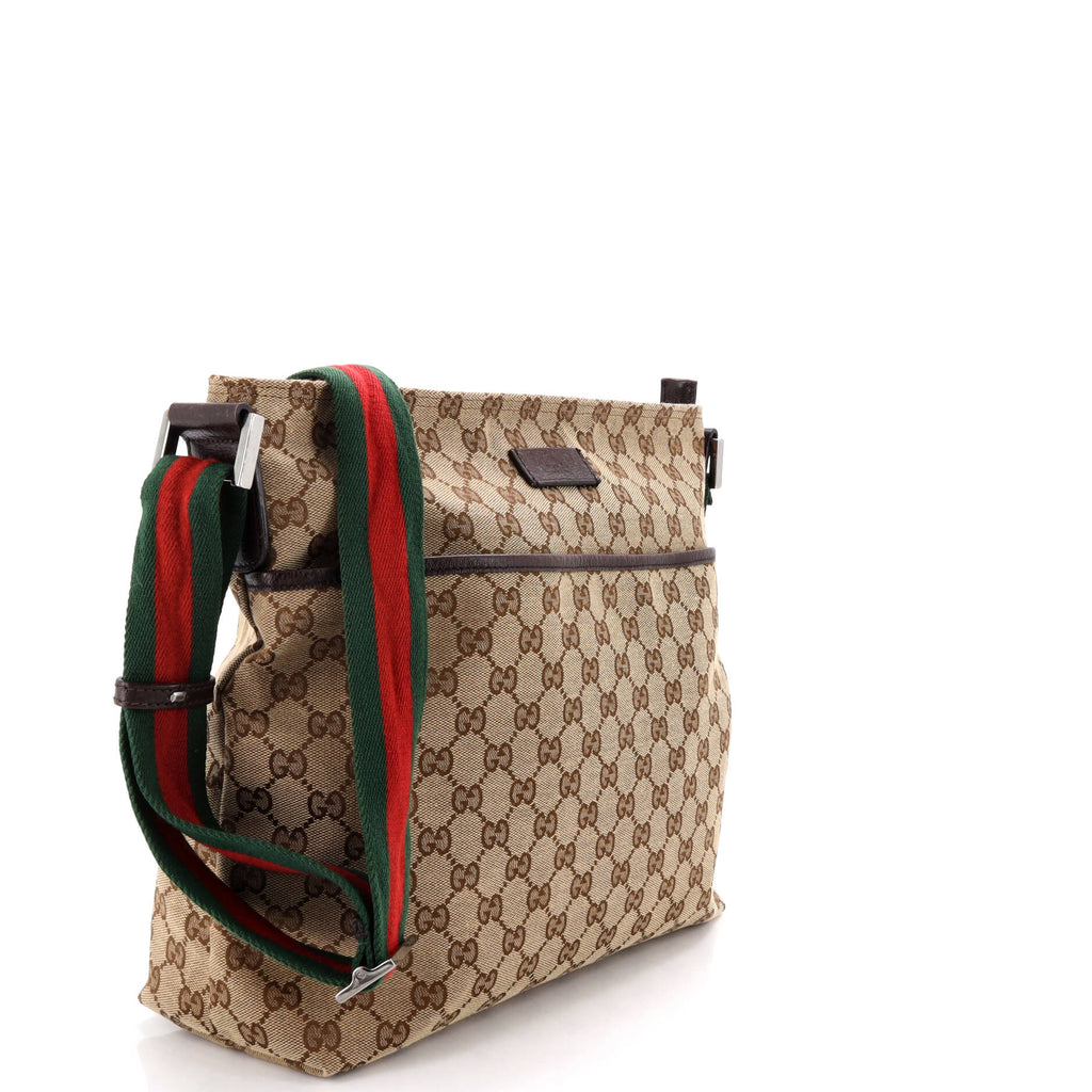 Front Pocket Web Messenger GG Canvas Medium