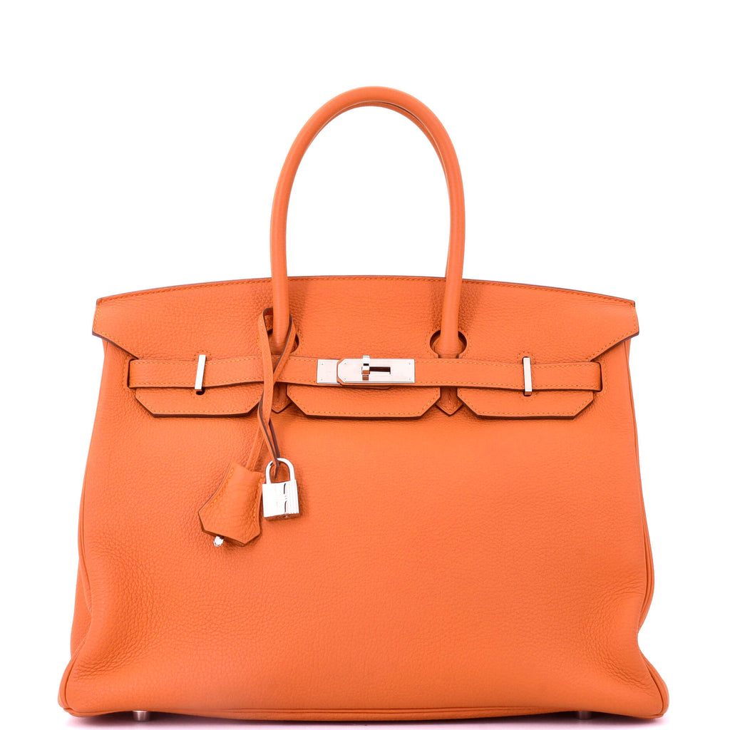 Birkin Handbag Orange H Togo with Palladium Hardware 35