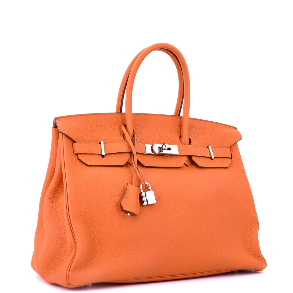 Birkin Handbag Orange H Togo with Palladium Hardware 35