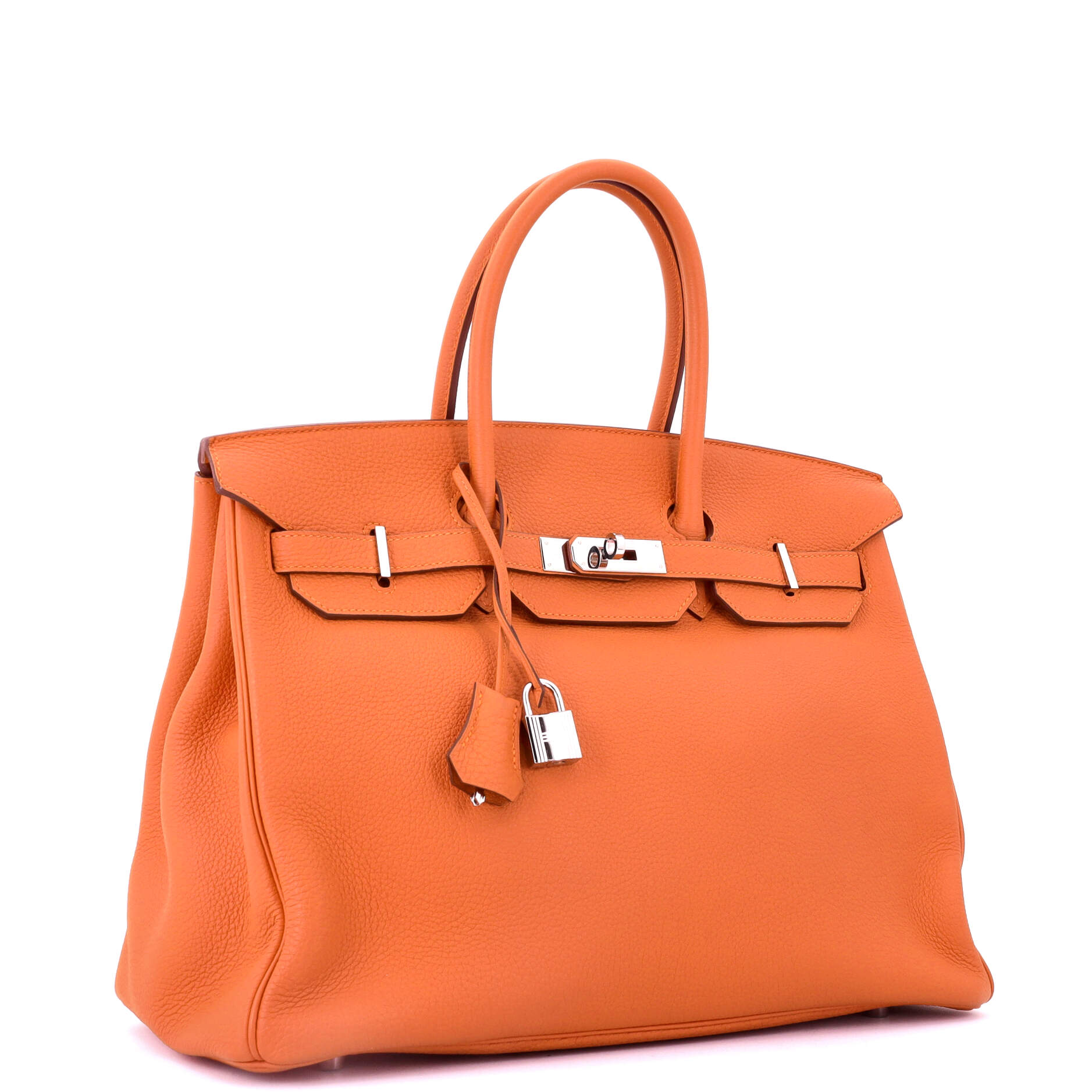 Birkin Handbag Orange H Togo with Palladium Hardware 35