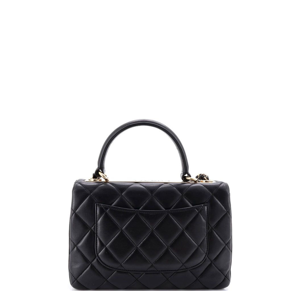 Trendy CC Top Handle Bag Quilted Lambskin Small