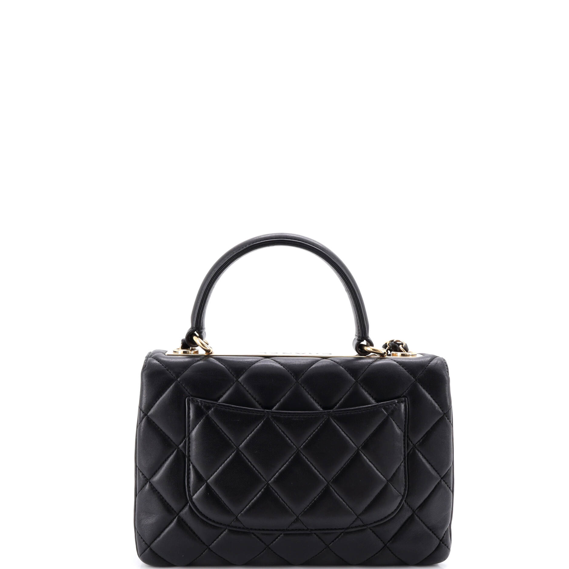 Trendy CC Top Handle Bag Quilted Lambskin Small
