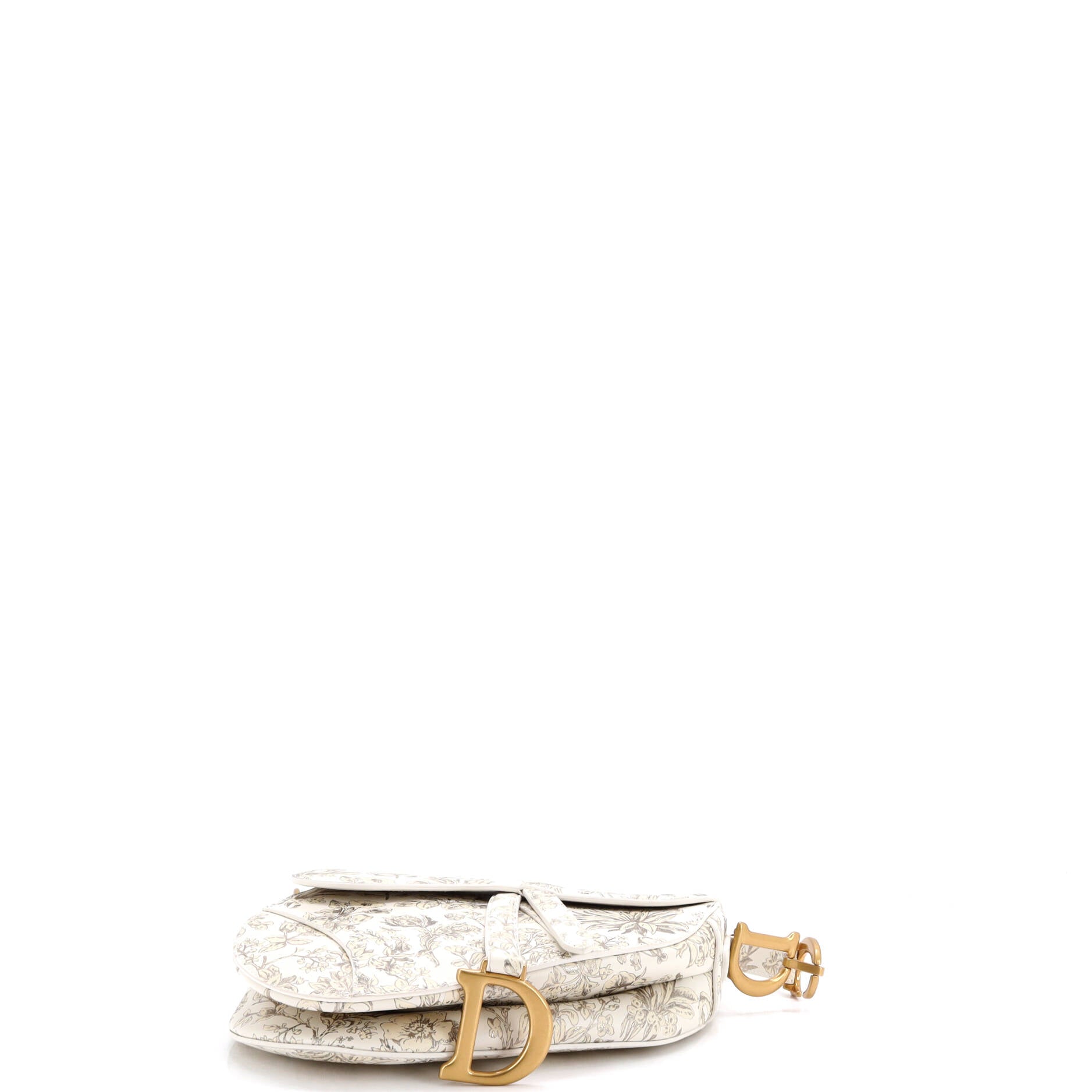 Saddle Handbag with Strap Printed Leather Medium