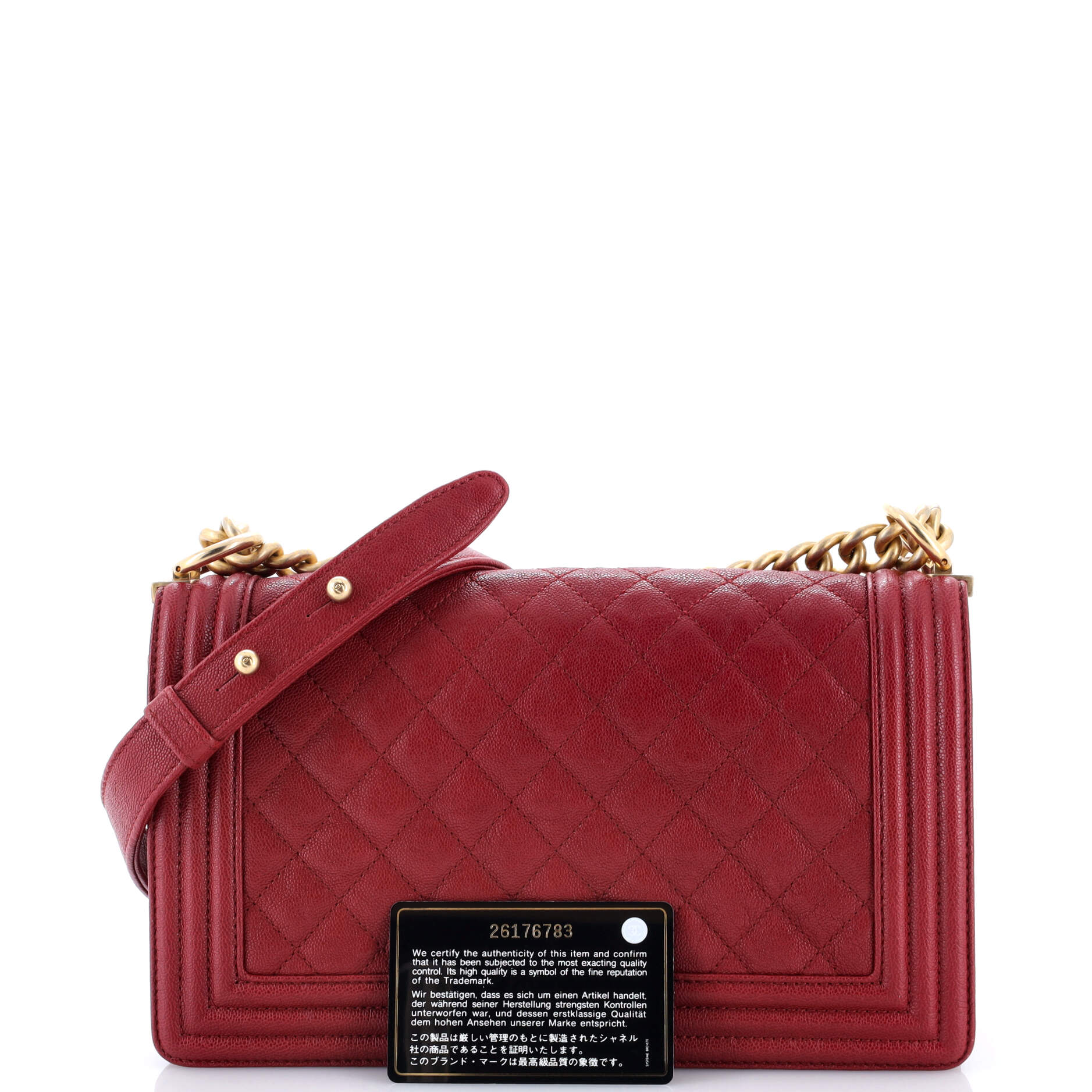 Boy Flap Bag Quilted Caviar Old Medium