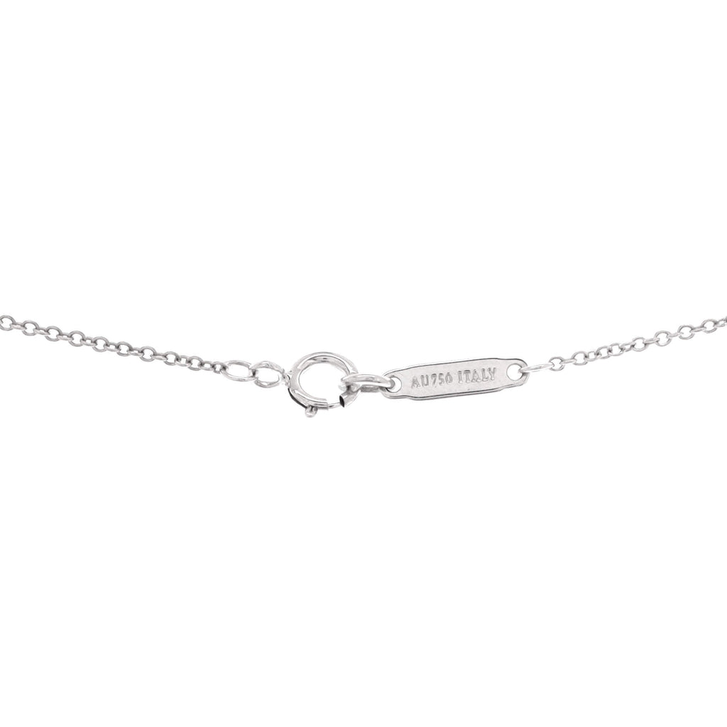 Metro Open Heart Pendant Necklace 18K White Gold and Diamonds Mini