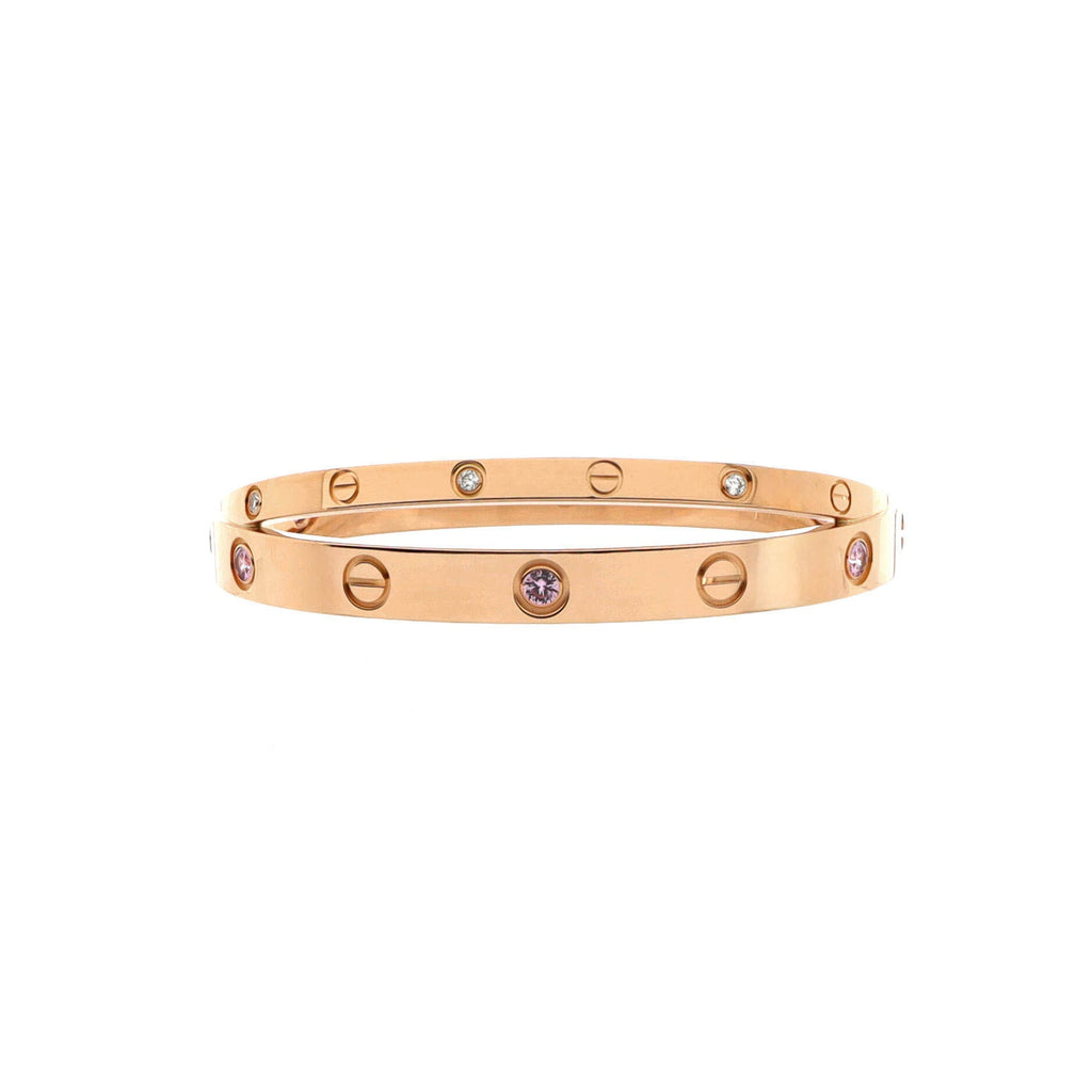 Double Love Bracelet 18K Rose Gold with Pink Sapphires and Diamonds