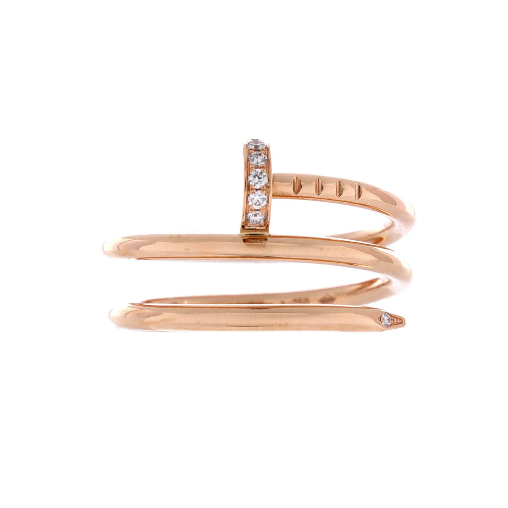 Juste un Clou Double Ring 18K Rose Gold and Diamonds Small