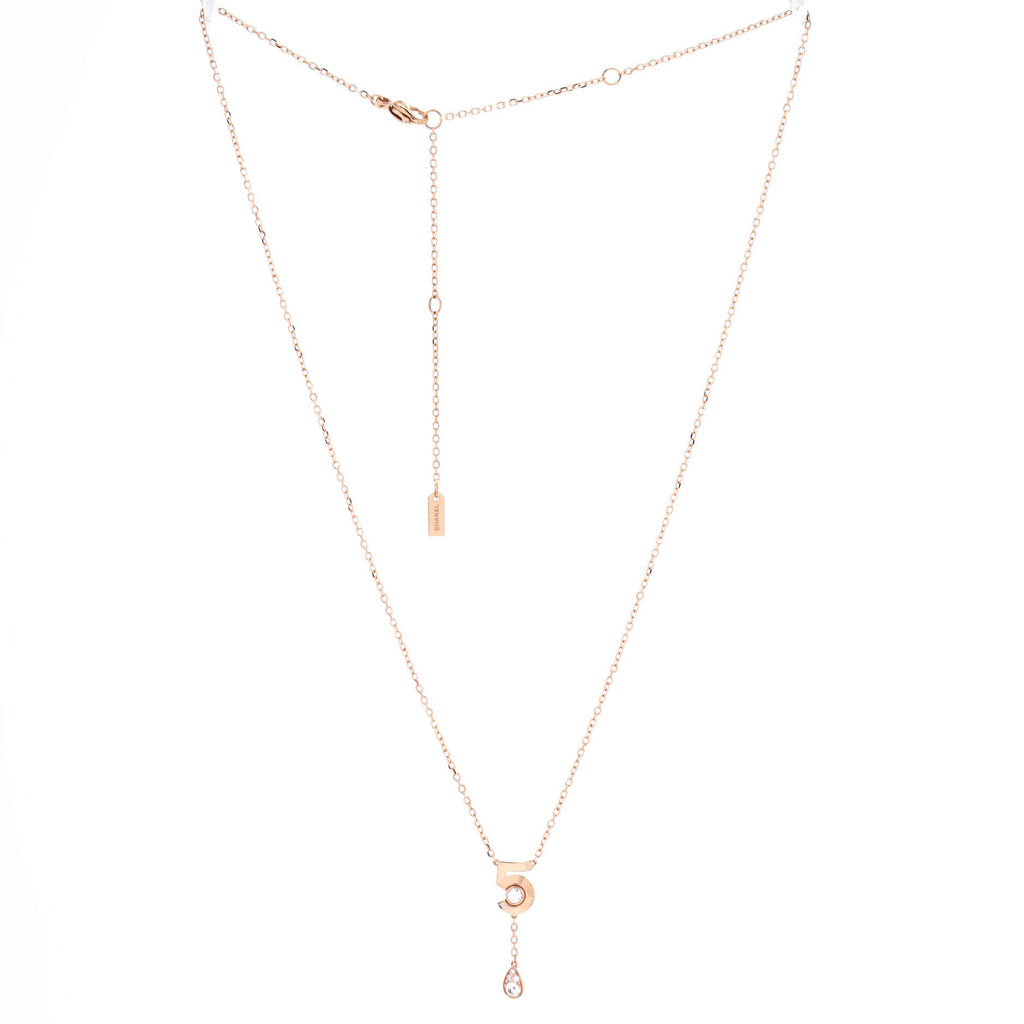 Extrait de No.5 Pendant Necklace 18K Beige Gold with Diamonds