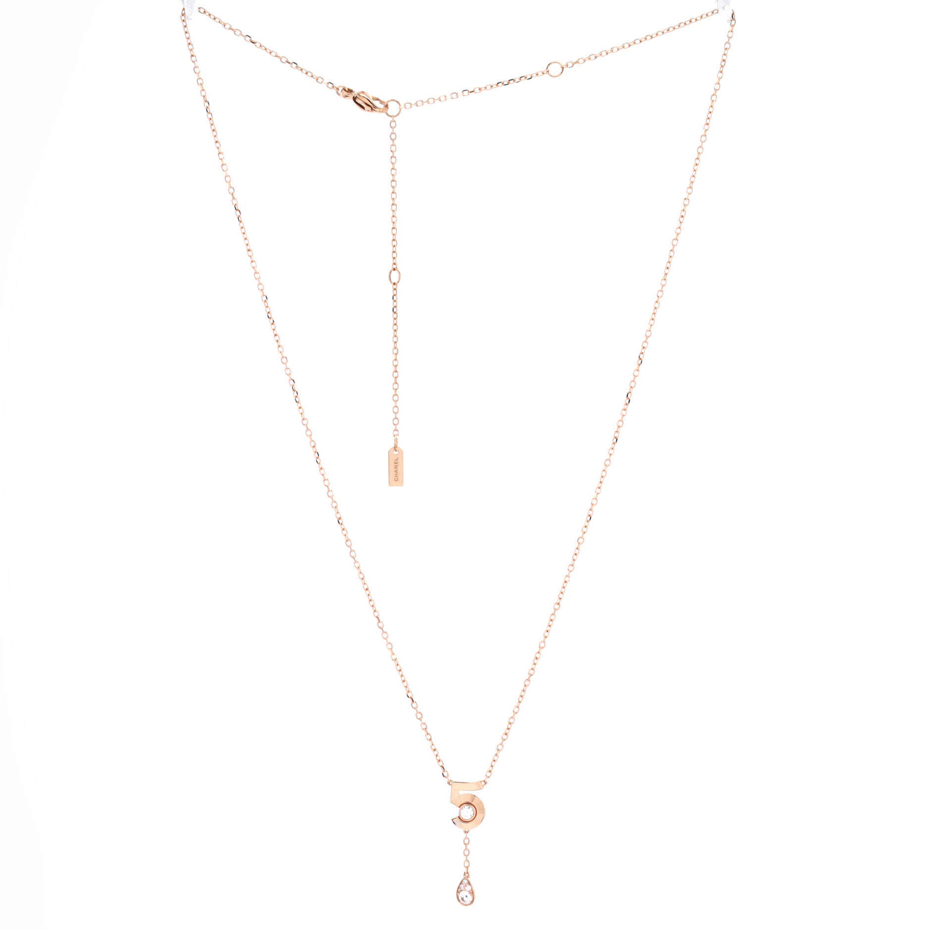 Extrait de No.5 Pendant Necklace 18K Beige Gold with Diamonds