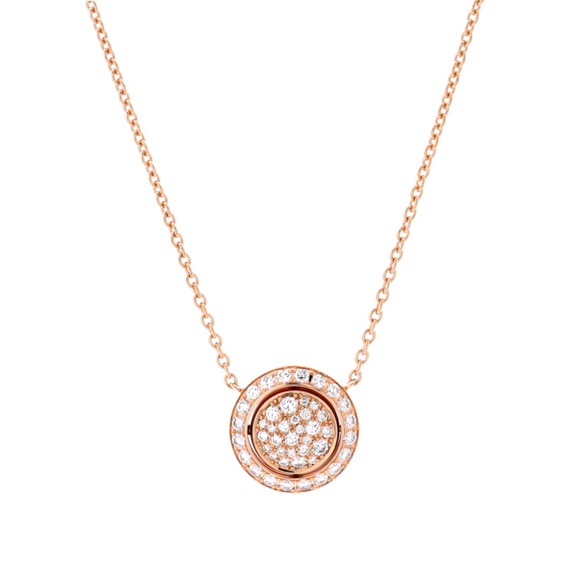 Possession Pendant Necklace 18K Rose Gold with Pave Diamonds