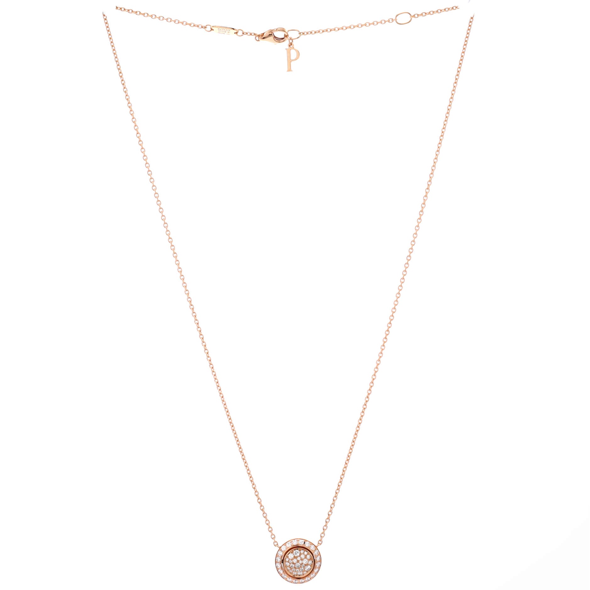 Possession Pendant Necklace 18K Rose Gold with Pave Diamonds