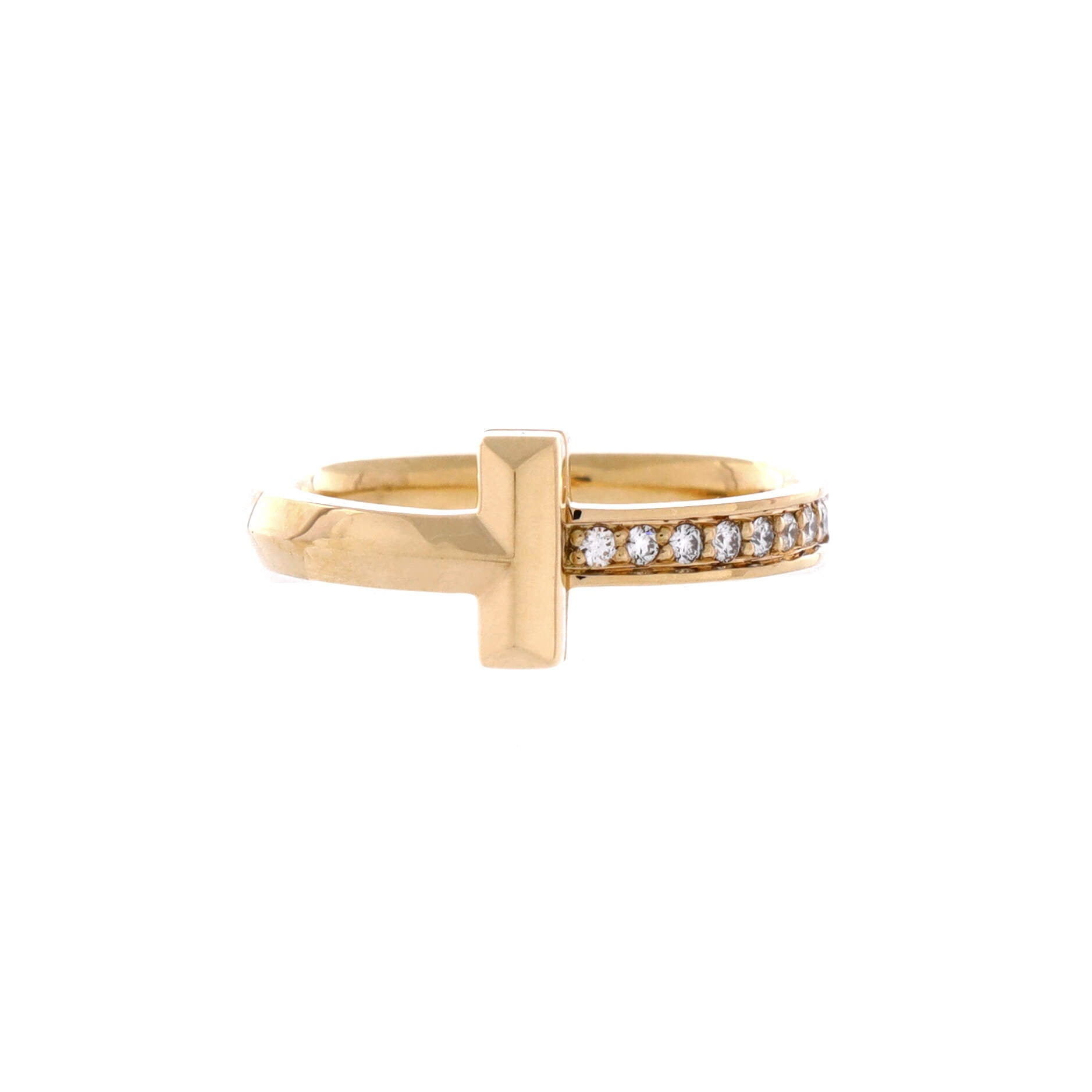 T1 Ring 18K Yellow Gold with Diamonds Narrow