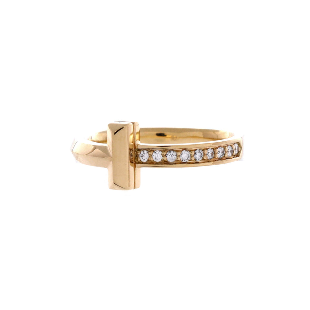 T1 Ring 18K Yellow Gold with Diamonds Narrow