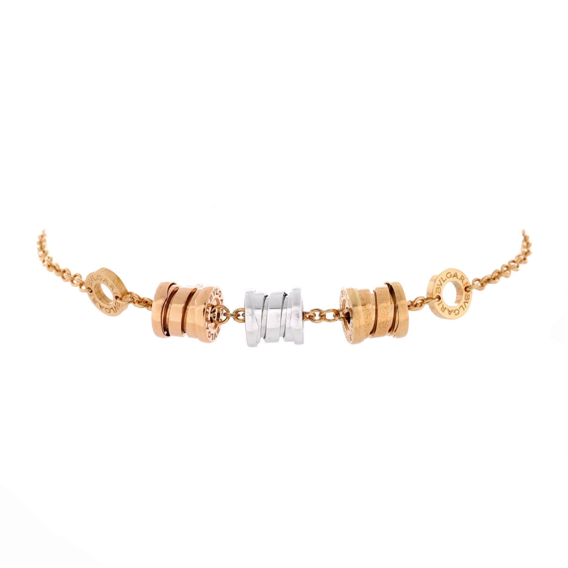 B.Zero1 Three Station Soft Bracelet 18K Tricolor Gold