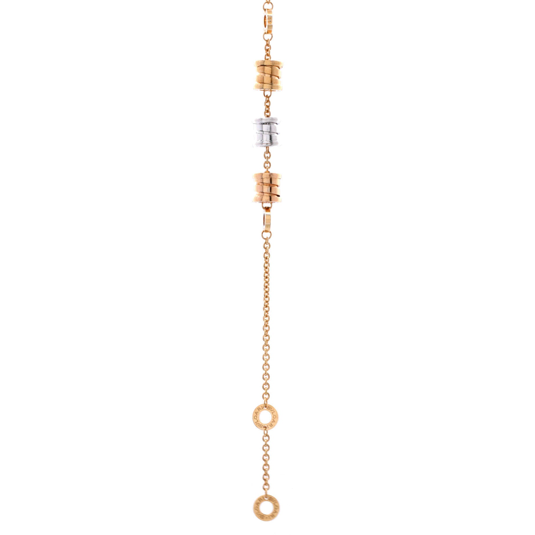 B.Zero1 Three Station Soft Bracelet 18K Tricolor Gold