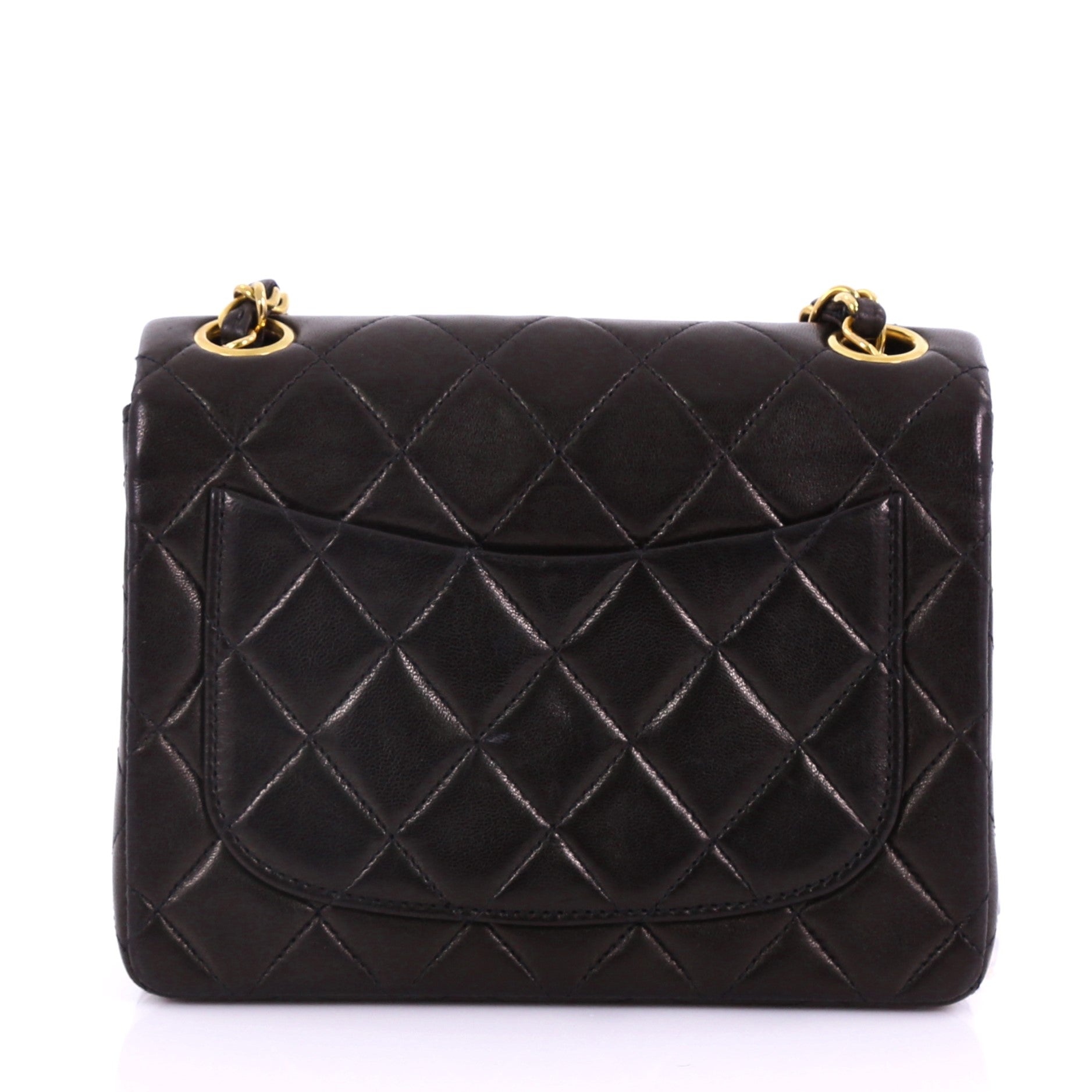 Vintage Square Classic Single Flap Bag Quilted Lambskin Mini