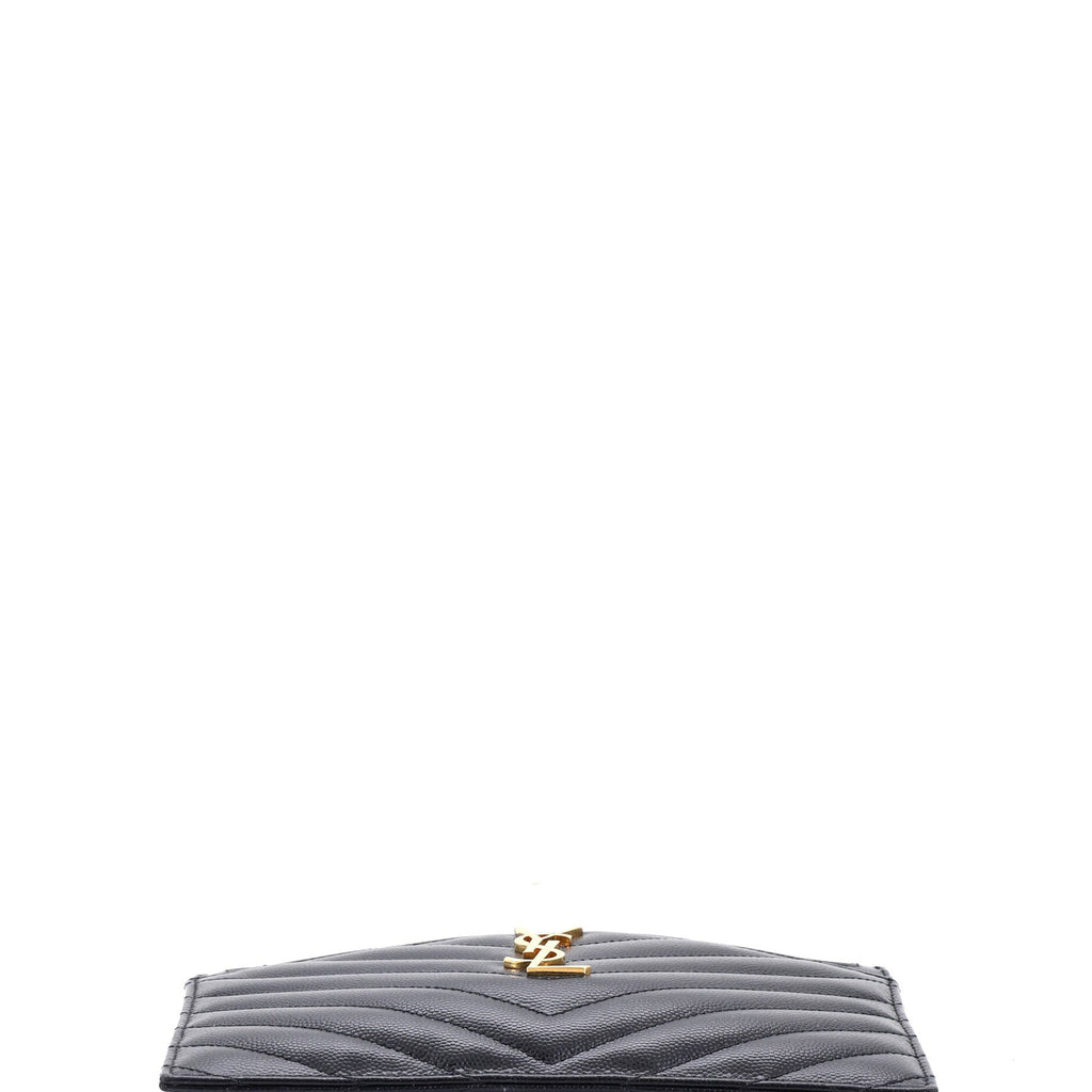 Classic Monogram Zip Bill Pouch Matelasse Chevron Leather Medium