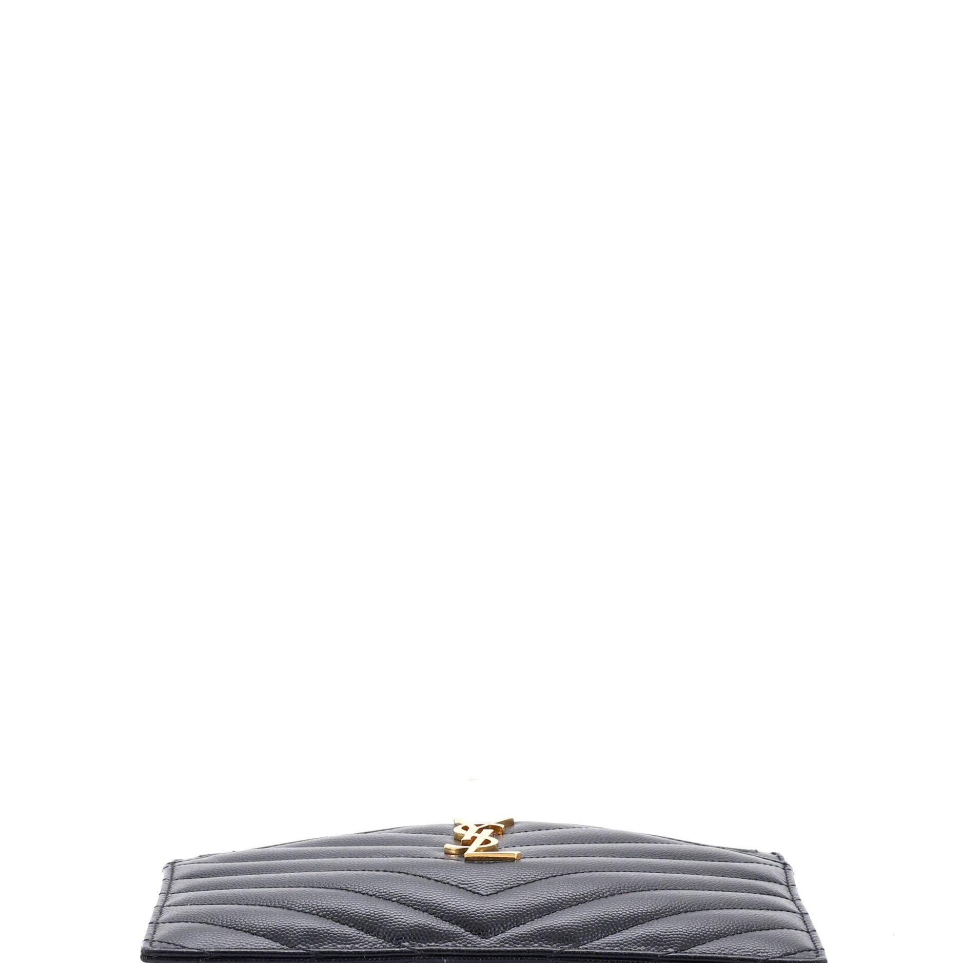Classic Monogram Zip Bill Pouch Matelasse Chevron Leather Medium