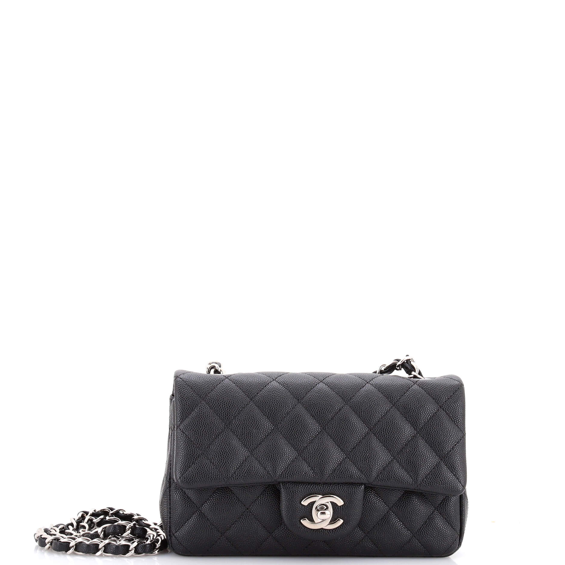 Classic Single Flap Bag Quilted Caviar Mini